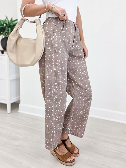 Allover Print Barrel Pants