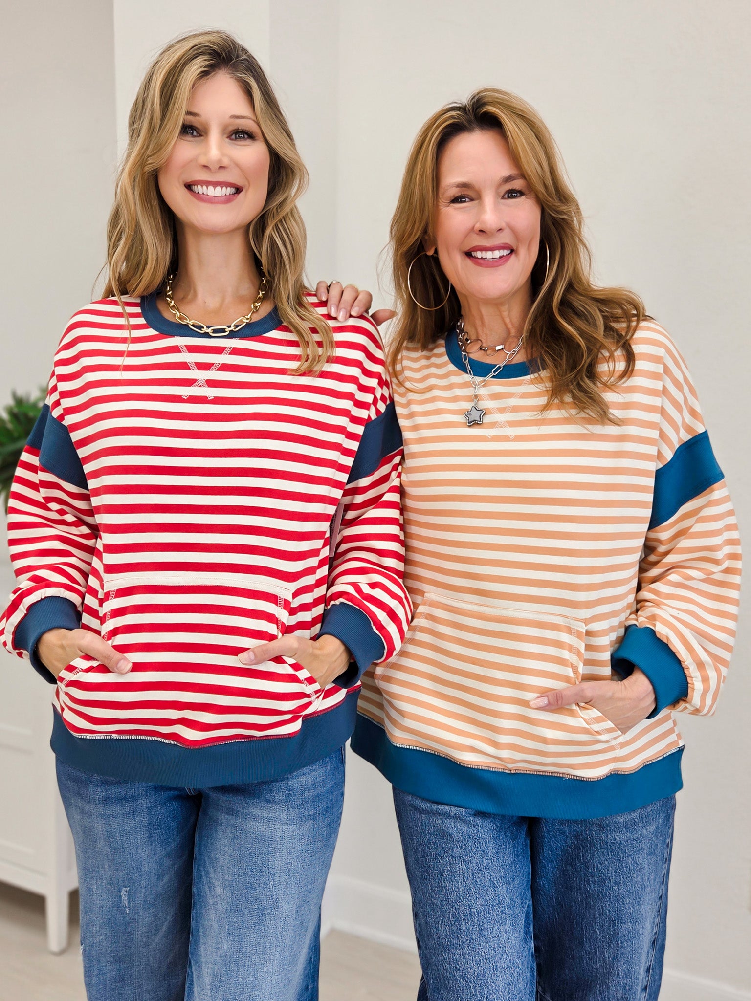 Boutique Colorblock Striped Top