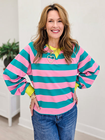Casual Stripe Cropped Top