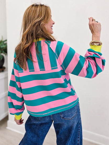 Casual Stripe Cropped Top