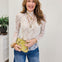 Long Sleeve Mock Neck Fitted Floral Lace Top