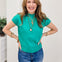 Relaxed Fit Mock Neck Cap Sleeves Top