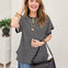Scallop Trim Stripe Knit Top