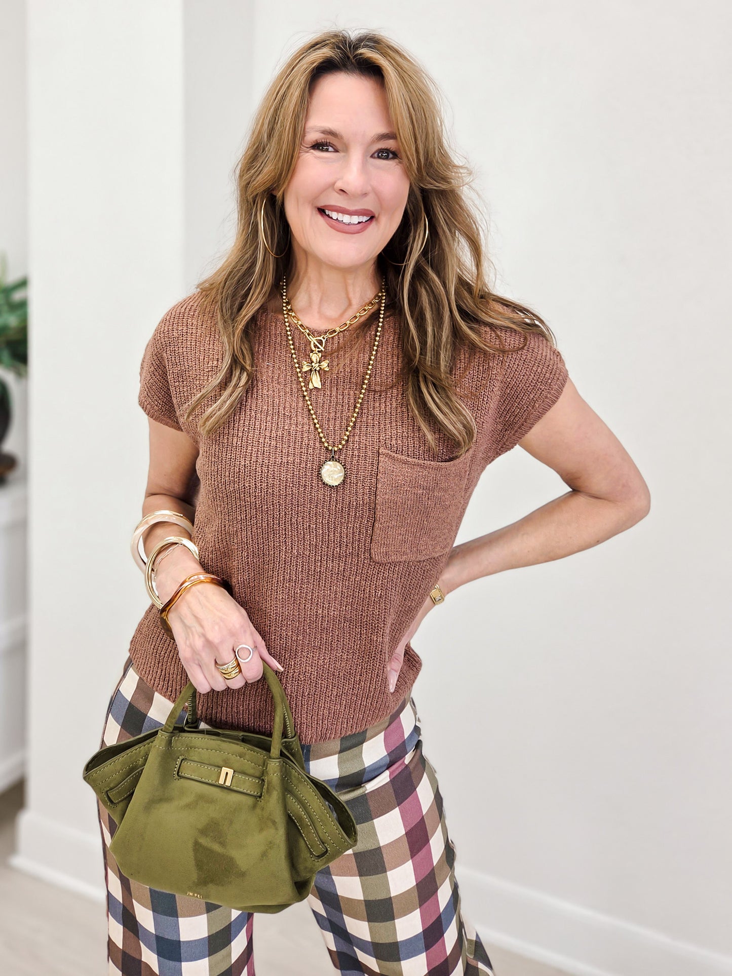 Patch Pocket Dolman Cap Sleeve Boxy Knit