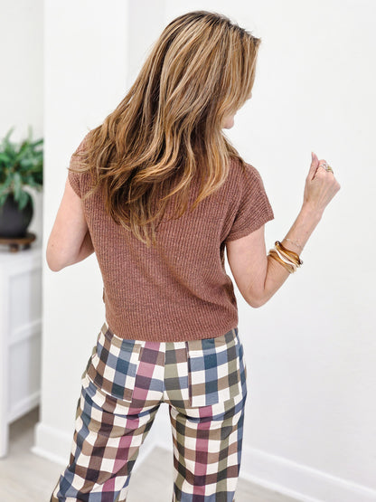 Patch Pocket Dolman Cap Sleeve Boxy Knit