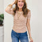 Scallop Edge Short Sleeve Sweater Top