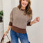 Contrast Trim Drop Shoulder Knit Sweater