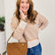 Contrast Trim Drop Shoulder Knit Sweater