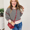 Contrast Trim Drop Shoulder Knit Sweater