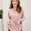 V-Neck Waffle Knit Pullover Sweater