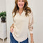V-Neck Waffle Knit Pullover Sweater