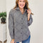 Textured Plaid Detail Button-Up Shirt-Black Mix