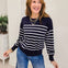 Striped Knit Round Neck Pullover Top
