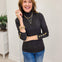 Long Sleeve Turtle Neck Top With Embellished Button Detail