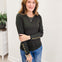 Long Sleeve Sweater Top With Embellished Button Detail-B
