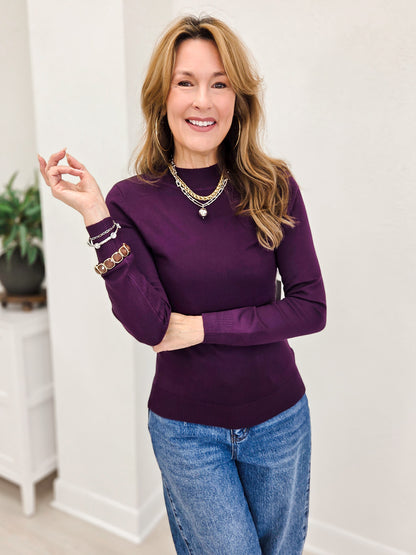 Mock Neck Pull Over Sweater Top