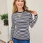 Round Neck Striped Pull Over Sweater