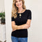 Simplicity Crew Neck Short Sleeve Top-Black