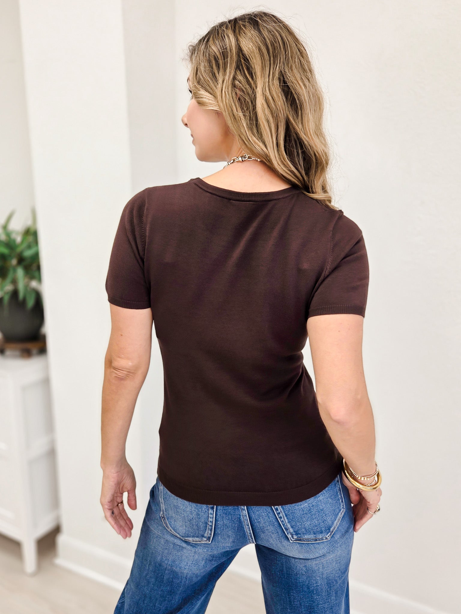 Simplicity Crew Neck Short Sleeve Top-A