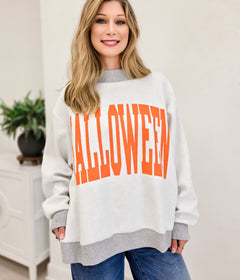 Reversible Halloween Printed Fleeced French Terry Mock Neck