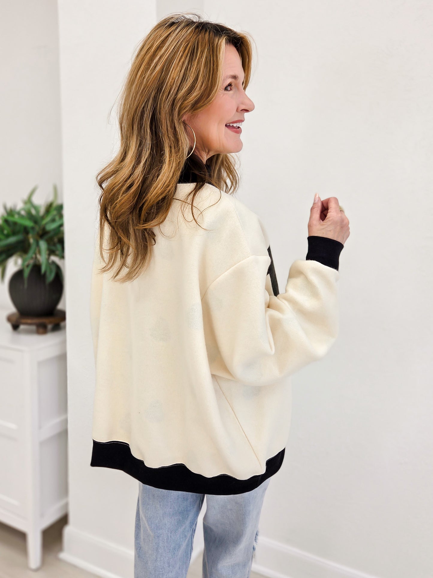 Reversible Boo Printed Fleeced French Terry Sweatshirt