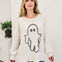 Gingham Ghost Detailed Oversized Sweater Top