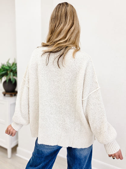 Gingham Ghost Detailed Oversized Sweater Top