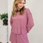 Stripe Brushed Knit Top And Short Set