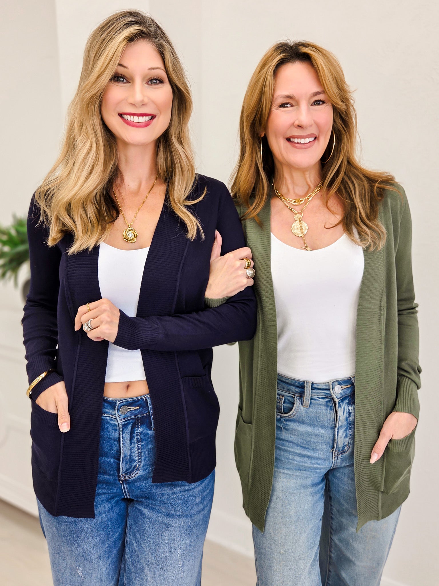 Open Cardigan Regular Length With Pockets-C