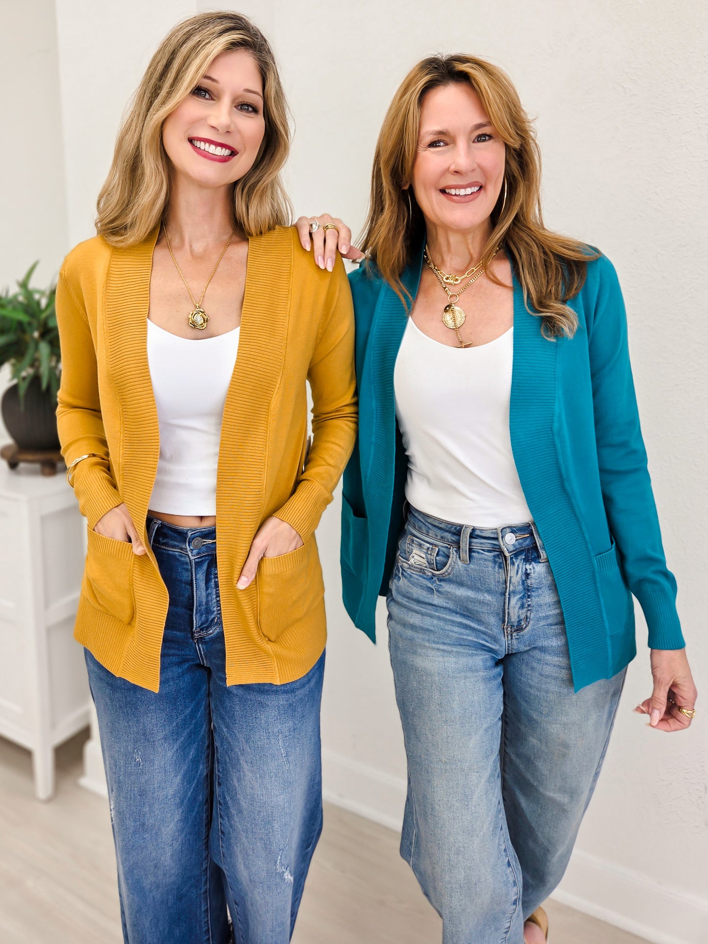 Open Cardigan Regular Length With Pockets-B