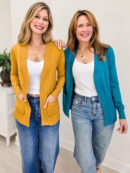 Open Cardigan Regular Length With Pockets-B