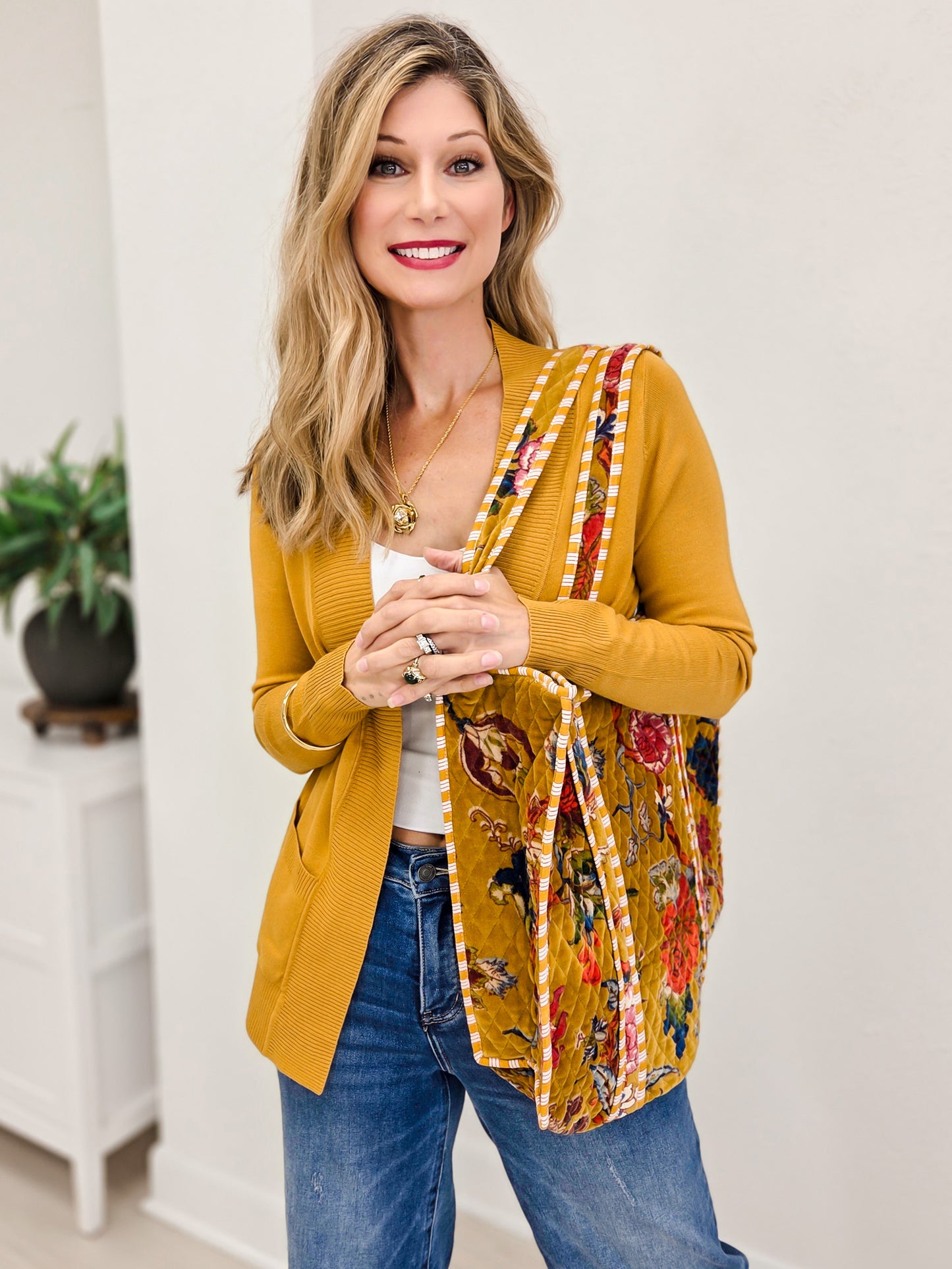 Open Cardigan Regular Length With Pockets-B