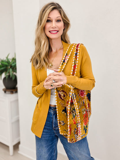 Open Cardigan Regular Length With Pockets-B