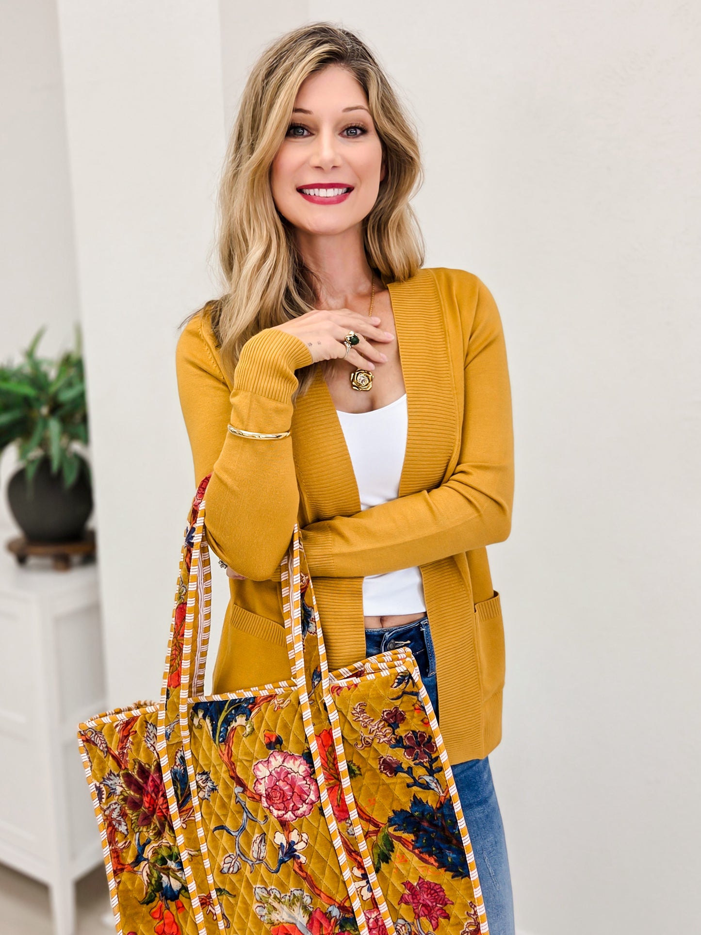 Open Cardigan Regular Length With Pockets-B