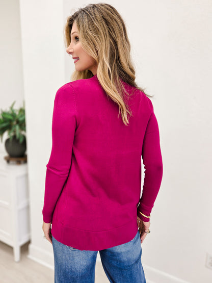 Longer Length Open Cardigan With Pockets