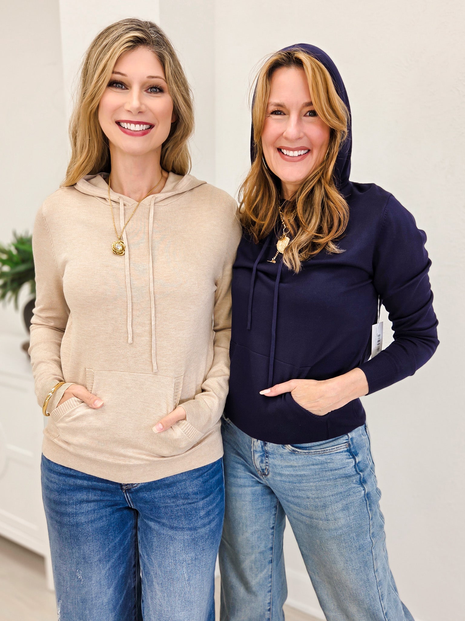 Women's Sweater Top Hoodie With Front Pocket-B