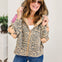Leopard Bloom Patwork Oversized Cardigan Hoodie