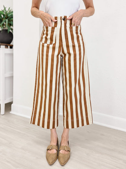 Striped Cotton Relaxed Pocket Pants