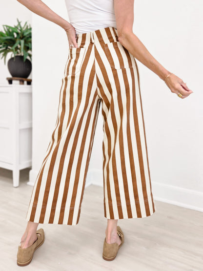 Striped Cotton Relaxed Pocket Pants