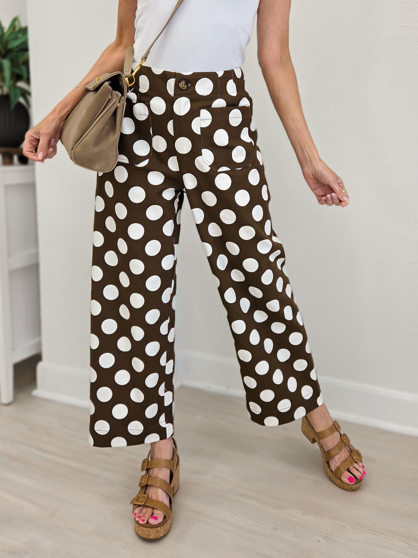 Wide Leg Polka Dot Pants