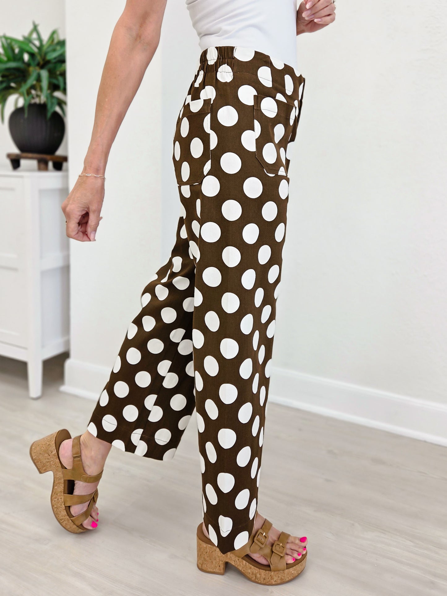 Wide Leg Polka Dot Pants
