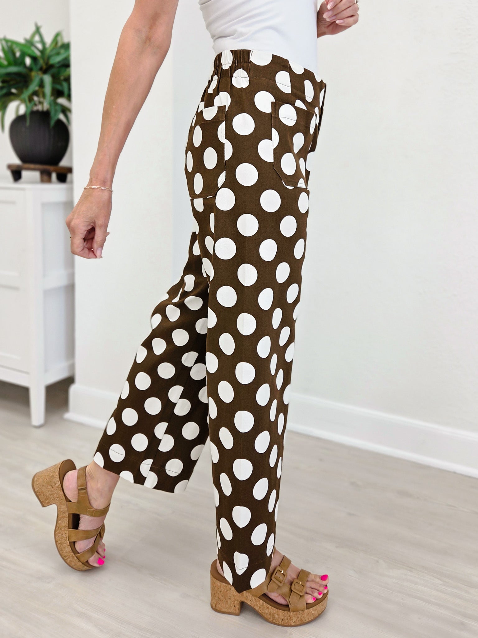 Wide Leg Polka Dot Pants