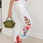 Embroidered High Waist Pants