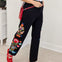 Embroidered High Waist Pants