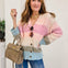 Mohair Striped V-Neck Sweater Women Cardigan