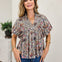 Floral Smocked Puff Sleeve V-neck Blouse