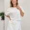French Terry Crew Neck Boxy Crop Top With Matching Skort
