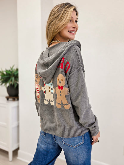 Gingerbread Hoodie Cardigan