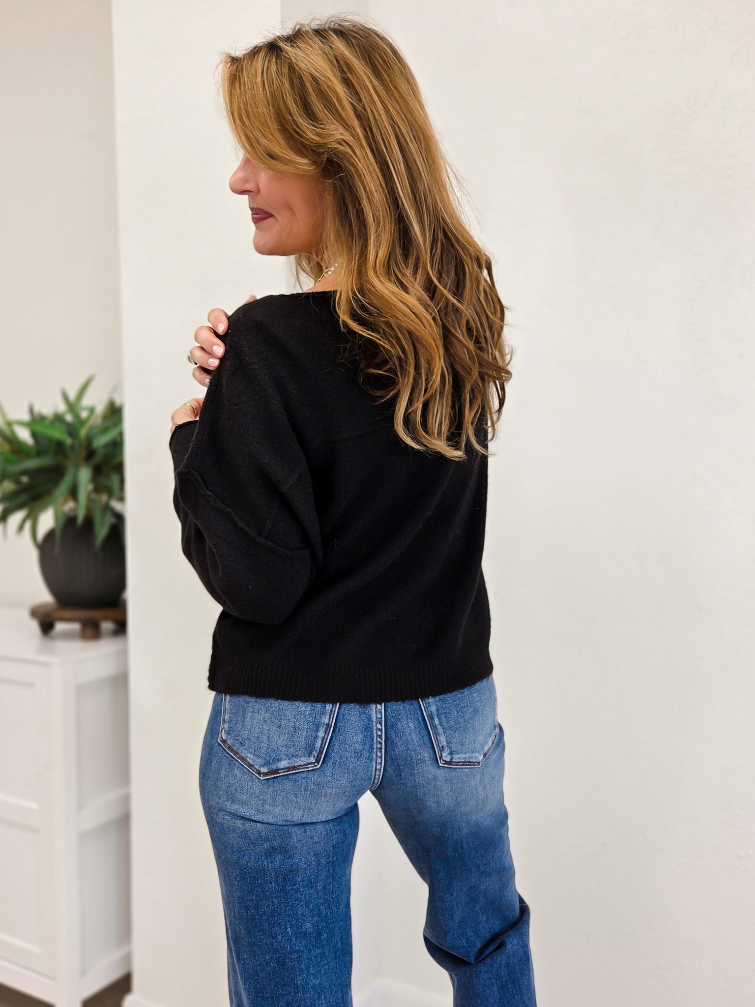 Rolled Edge Over Sized Cashmere Sweater