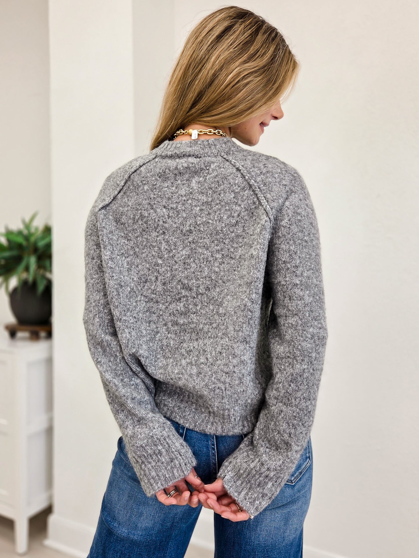 Ribbon Patched Cashmere Sweater